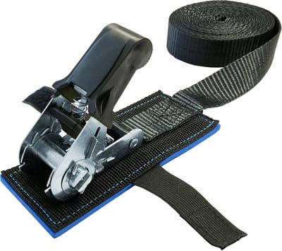 Sjorband Eendelig - Spanband Ratelriem - Lading Beveiligen - Met Neopreen Pad - 5 Meter Lengte - Zwart