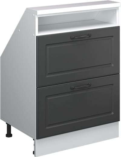 Vicco Rion Kast voor schuine wand – met 2 laden Antraciet landhuis/wit