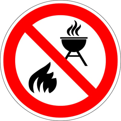 Verboden te BBQ'en sticker 50 mm - 10 stuks per kaart