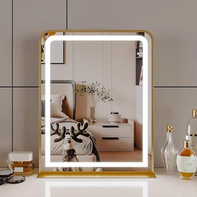 Verlichte Make-up Spiegel - Touchscreen Spiegel - Perfecte Make-up - Instelbare Verlichting - 45 cm - Goud
