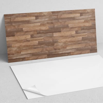 Coloray Wandpanelen Zelfklevend - Vloerplankpatroon PVC Wandpaneel - 100 cm x 50 cm - Bruin Wandbekleding Zelfklevend - 1 stuk - Texturen Wandpanelen Zelfklevend - Keuken Wandpanelen - Wandpanelen Badkamer