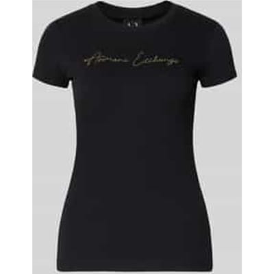 Rhinestone Embellished Round Neck T-shirt with Short Sleeves Wo -