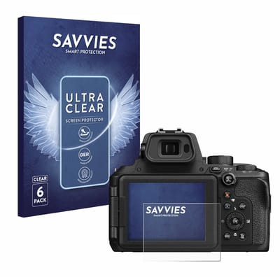 Savvies - Screenprotector voor Nikon Coolpix P950 - Folie Beschermfolie transparant 6 Stuks