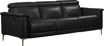 Lund-Sofa 3-zits - 2 Relax - Zwart PU