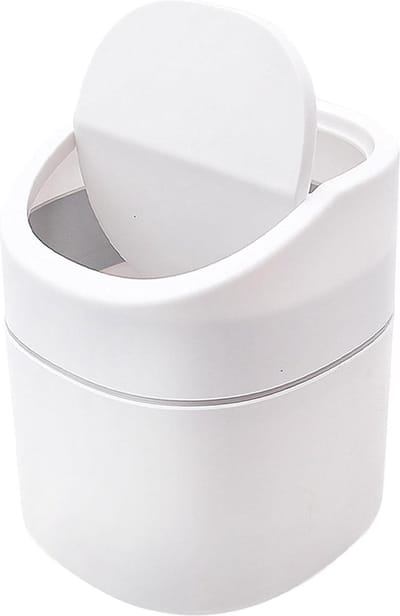 Opbergdozen voor prullen - tafelvuilnisemmer prullenmand prullenbak voor kantoor - mini-afvalemmer voor woonkamer keuken slaapkamer badkamer en kantoor (2 liter)