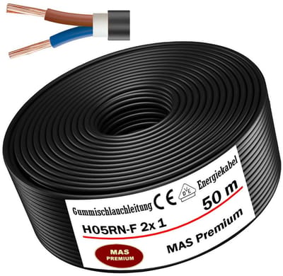 Flexibele Rubberen Slangkabel H05RN-F - Energiekabel & Bouwplaatkabel - Verkrijgbaar per 5 tot 100 meter