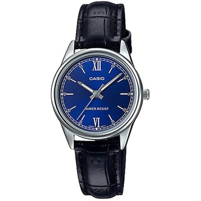 Casio STANDARD serie levenswaterdicht kwartsuurwerk leren band Japans en Koreaans horloge 3428.27.5mm herenhorloge blauwe wijzerplaat LTP-V005L-2B blauw