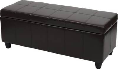 Opbergkist Kriens, bankje, kunstleer, 45x114x45cm ~ bruin