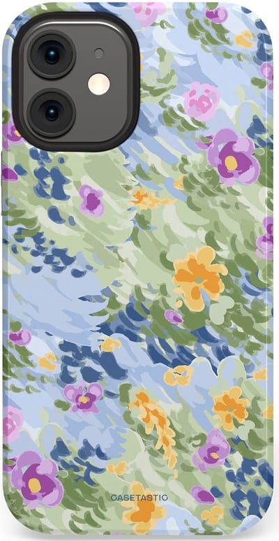 Casetastic Hoesje Geschikt voor Apple iPhone 12 Mini - Stijlvolle Beschermende Duo-layer Case - Zonnige Bloemtuin