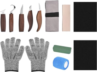 Houtsnijgereedschap set voor beginners - 12-in-1 houtsnijset met opbergtas