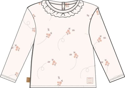 Frogs and Dogs - T-shirt Flo LS | White Alyssum - Katoen - Maat 62