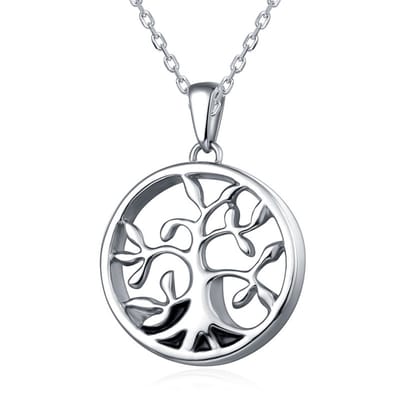 Quiges - RVS Ashanger - Urn - Levensboom - Met - Verstelbare - Ketting 46 - 52cm - en vulsetje - Asketting - As sieraad - SLSA021
