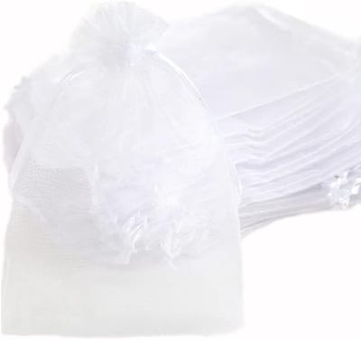 Organza zakken voor vullingen, geschenken, feestjes en bruiloften - 10 x 15 cm, wit, ideaal voor snoep, sieraden en cadeauverpakkingen