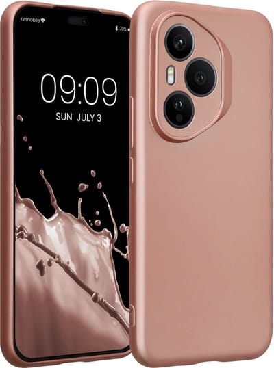 kwmobile metallic telefoonhoesje van TPU - geschikt voor HONOR 400 Pro - Flexible case voor smartphone - In metallic roségoud