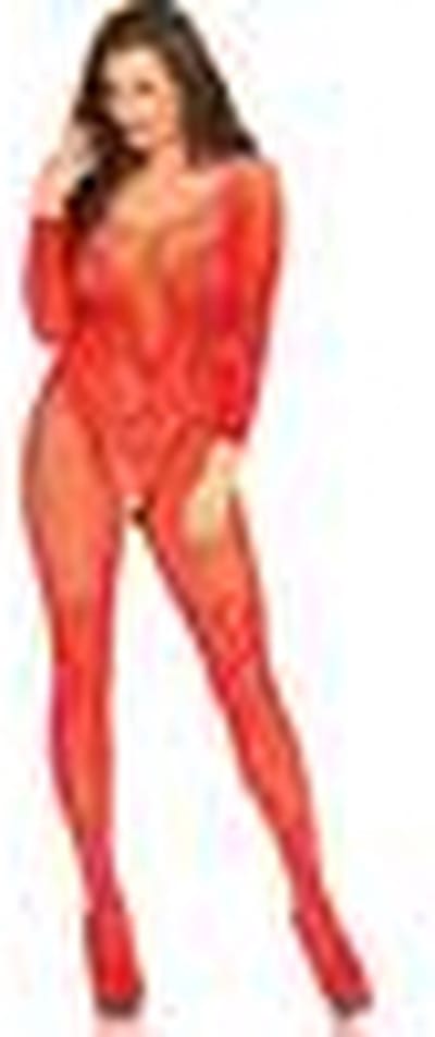 Body met netstof en kant motief van wijnstok dames Leg Avenue