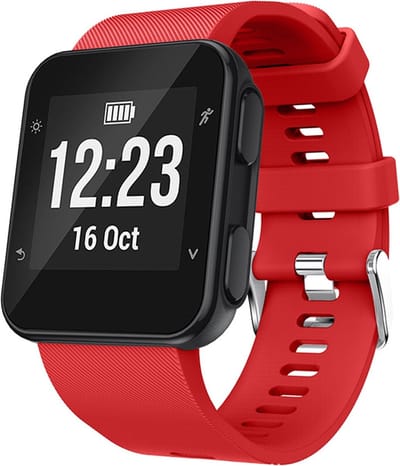 By Qubix - Siliconen bandje - Rood - Geschikt voor Garmin Forerunner 35 / 30