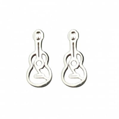 Oorbellen -Gitaar- RVS-Charme Bijoux
