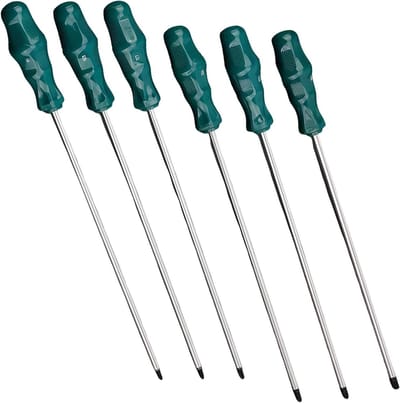SnelShoppen - Torx Schroevendraaier Set 6 Stuks - Extra Lange 300 mm - S2 Staal met Magnetische Punt & Antislip Handvatten - Professionele Gereedschap