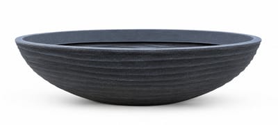 In & Out Deco Plantenschaal - Langwerpig ( dus niet rond) - Kunststof donkergrijs 51 x 23 cm - hoog 20 cm