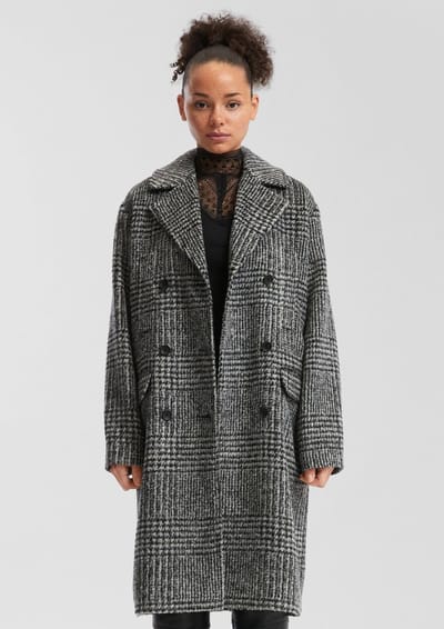 Oversized wollen mantel dames QS