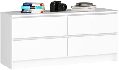 Ladekast K120 met 4 Lades / AKORD Furniture Factory / Wit / 120 x 55 x 40 cm