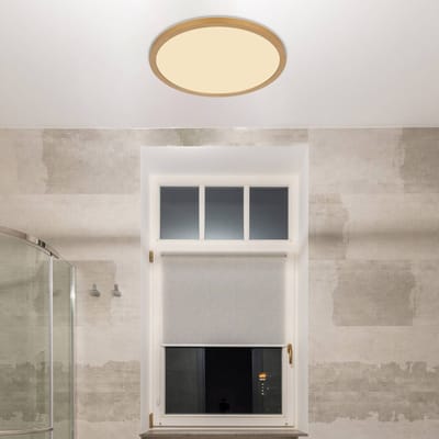 Globo Moderne LED Plafonnieres Sapana 1 Lichtpunt Rond Messing Kunststof Slaapkamer Gang/Hal Badkamer Keuken Dimbaar IP44 Diameter 29,5cm