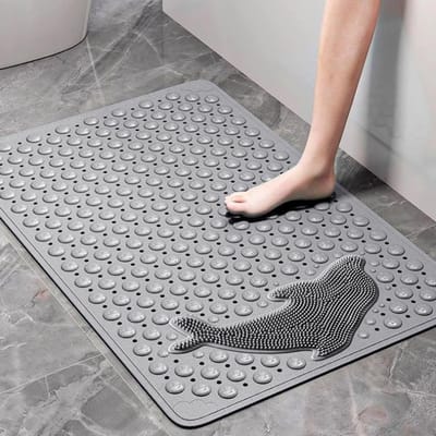 Douchemat voor Gevoelige Huid 70x35cm, Antislip Badmat voor Kinderen, BPA-vrij en Wasbaar, Schimmelbestendig en Veilig voor Badkamergebruik