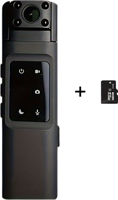 Livano Chest Camera - Bodycam - Politie - Spy Camera - Spy Cam - Verborgen Camera - Spionage Camera - Action Camera - HD + 64GB Opslag