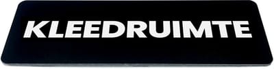 Deurbordje met tekst kleedruimte - Zwart/wit - Formaat 150 x 50 mm x 1,6mm - incl. plakstrip