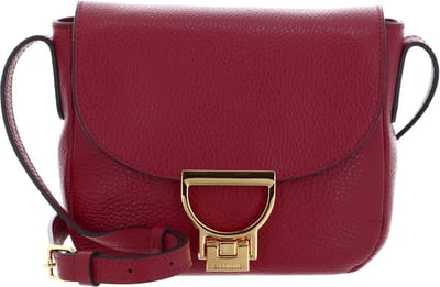 COCCINELLE Leren Schoudertas Arlettis Handbag Grained Leather Garnet Red (rood)paars