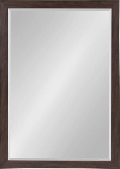 Rechthoekige Wandspiegel Walnoot Bruin - Decoratieve Spiegel voor Hal, Slaapkamer of Woonkamer (27x39 inch)