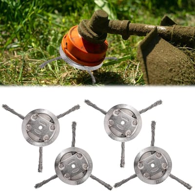 Dailygoods- Onkruidborstel - Stalen Borstelkop - 5 mm Boring - Voor Bosmaaier - Verwijdert Onkruid/Mos - Ideaal voor Bestratingsvoegen