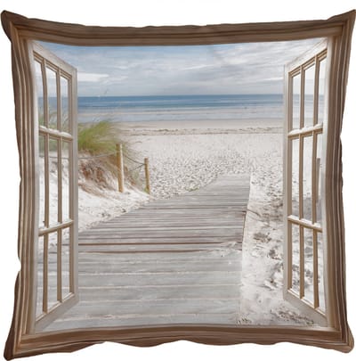 Sierkussens - Kussentjes Woonkamer - 50x50 cm - Doorkijk - Strand - Duinen - Pad - Landschap