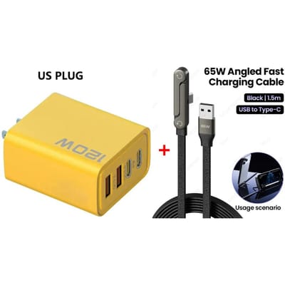 Chargeur double USB type-c 120W QC 3.0, adaptateur de chargeur de téléphone rapide, tête de chargement multiport pour Smartphones