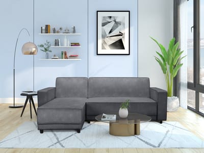 Allie-Slaapbank - 3-zits - Chaise Longue - Antraciet