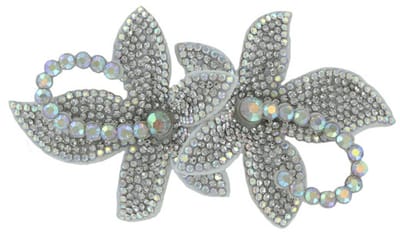 Broche - Sequin Flower - Strass - Zilver - Per Stuk
