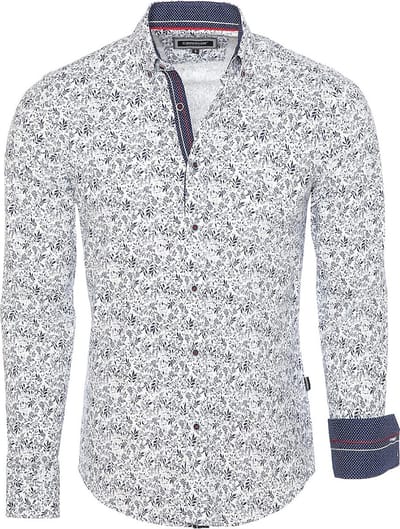 Wit Overhemd Met Bloemen Print Heren Carisma 8552 - XXL