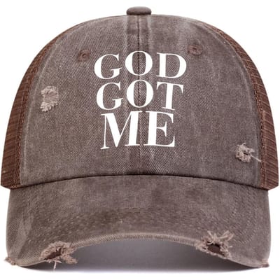 Unisex God Got Me Letterprint Was Baseball Net Caps Hip Hop Pet Lente Zomer Buiten Verstelbaar Casual Hoeden Zonbescherming Hoed gray