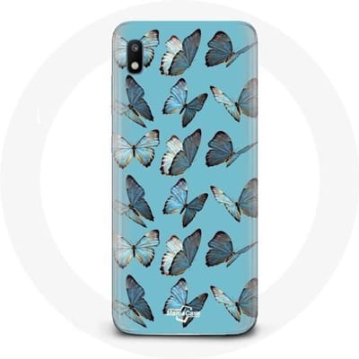 Coque - Samsung - Galaxy A10 - Papillons - Souple - Bleu bleu