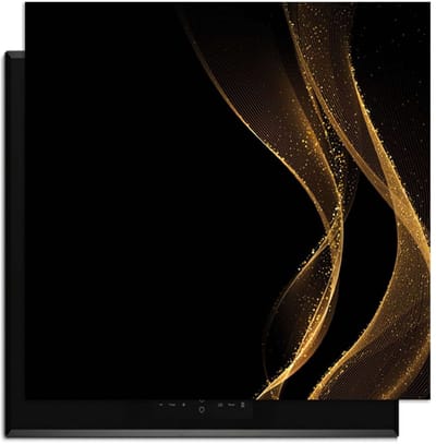 KitchenArt - Golden Flow – Inductie Beschermer - 59x52 cm - Kookplaat Beschermer - Luxe Afdekplaat Inductieplaat - Anti-slip & Oprolbaar - Beschermmat Inductiekookplaat