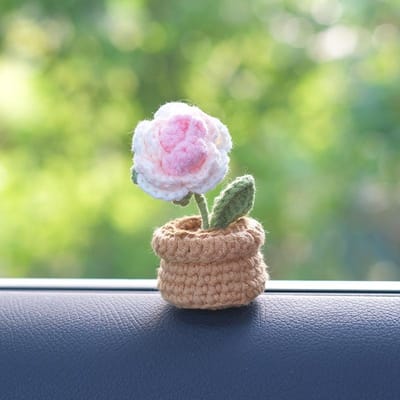 Fleurs de tournesol au crochet Tuilp tricoté à la main Rose Marguerites Bouquets de fleurs en pot Cadeau éternel pour invités de mariage de remise de diplôme Floral