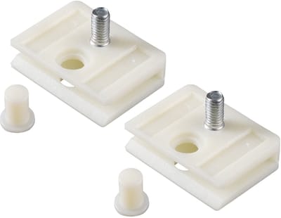 Dailygoods- Glasgeleider Universele Bevestigingsclip - 2 Stuks - Kunststof - Beige - 41x30x11mm - Eenvoudige Installatie - Raamclip
