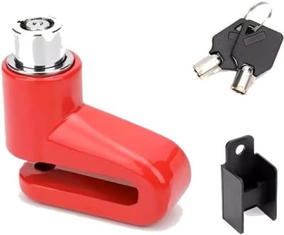 Compact mini schijfremslot van aluminiumlegering, universeel antidiefstalslot voor buitenfietsen, fietsaccessoires, rood