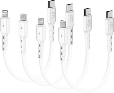 Korte usb C kabeltjes geschikt voor iPhone en iPad 14 13 12 11 x 8 7 se pro max plus air - 30cm - 4 stuks - Voordeelpak - Wit