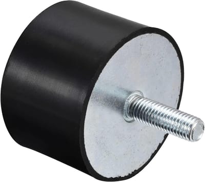 Trillingsisolator Rubber - Schokdemper M12 - Apparatuur Dempen - M12 Schroefdraad - D75 mm x H50 mm - Zwart