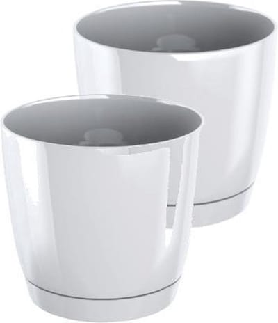 Bloempot Rond Duop 14cm WIT Prosperplast / 2 STUKS ! /
