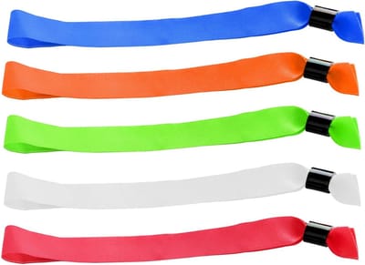 CombiCraft Blanco Textiel Polsbandjes 5-kleurenmix - 100 stuks