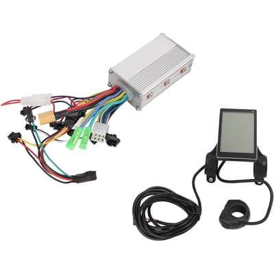 Kit contrôleur de moteur sans balais pour vélo électrique 24 36 48V 350W avec compteur d'affichage LCD vertical gray