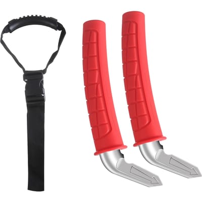 Lot de 2 Supports de Poignée de Porte de Voiture Jusqu'à 450 lbs Prise Confortable Poignée d'Assistance Portative pour Personnes Âgées Rouge rouge