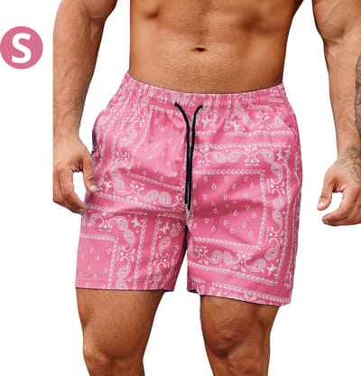 Bovista Zwembroek Heren - Zwem Broek Mannen - Badkleding - Zwemmen - Jongens - Swimming Shorts - Zomerbroek - Met Zakken - Roze - Maat S